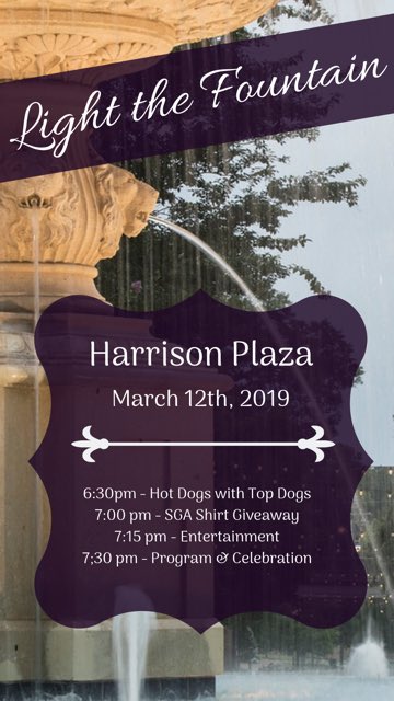 Everyone make sure to come to Light the Fountain tonight!!