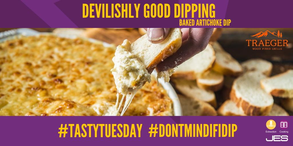 It's #TastyTuesday Again! 

Whether you are having a few mates round 🍺 Pigging out all by yourself 🐷 It doesn't matter, this baked artichoke dip will go down a treat with some crunchy tortilla chips 😍

traegergrills.com/recipes/baked-…