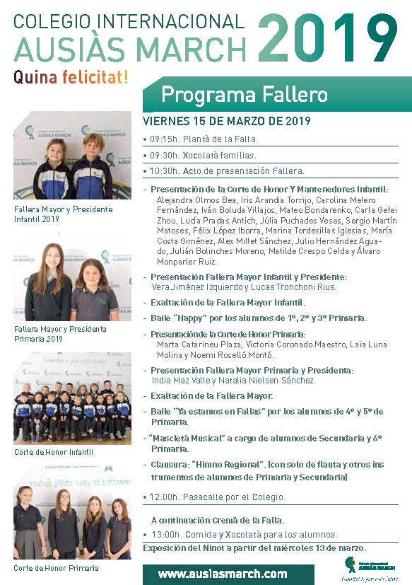 Programa Fallero 2019 #Falles19 #Valencia
