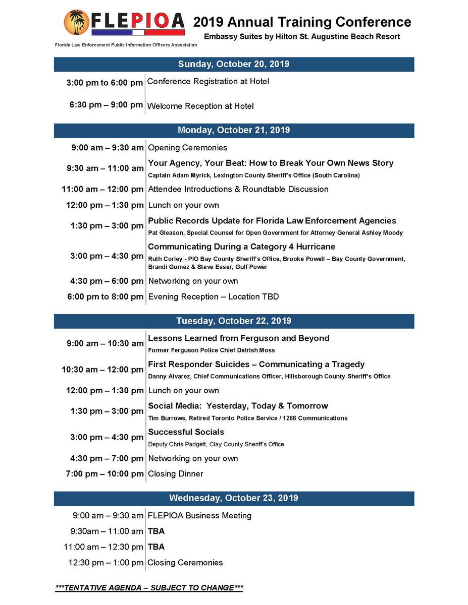 #FLEPIOA2019 registration has been open less than 2 weeks &amp; 10 PIOs have taken advantage of our SAVE50 code to save $50 off #training registration. That means only 40 coupons are left - Register before May 1st to take advantage! flepioa.org/training/annua… #PIOLife #Florida #LESM