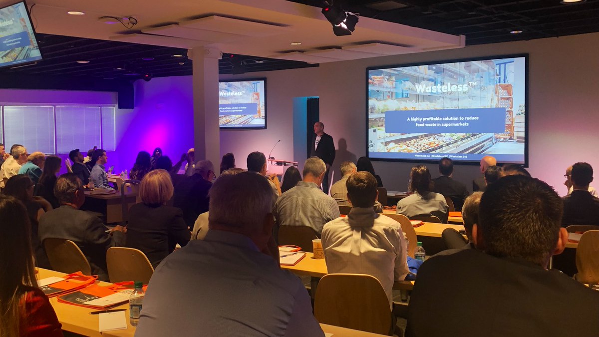 Morning kicked off with <a href="/fiba_tampa/">FIBA</a> Demo Day, which provides a soft landing for Israeli tech startups.

<a href="/Wastelessltd/">Wasteless</a> is the only company that *prevents* food waste at supermarkets by applying economic pricing to perishable items.