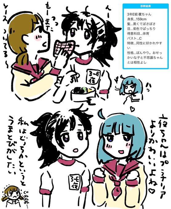 女子高生化診断の流行にのってみたけどデフォルメしてるからほぼJCじゃん 