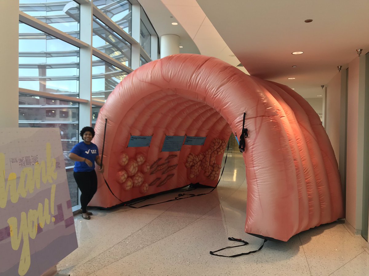 JanPKaminskiMD's tweet photo. #dressinblue day TODAY! #coloncancerawareness @advocatehealth Illinois Masonic Medical Center with the wacky wavy #inflatablecolon and @IntuitiveSurg Xi robot on display for anyone here to test. #roboticCRS @fascrs_updates @AmCollSurgeons @nbcchicago @ABC7Chicago @WGNMorningNews https://t.co/YxZtqslSRR