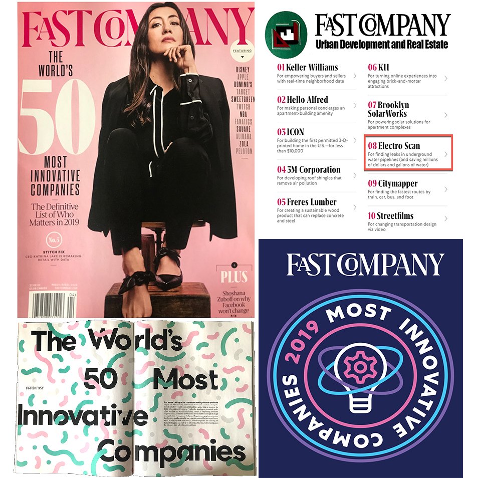 Congratulations to Electro Scan's People, Partners, and Progressive Customers responsible for making us a 2019 WORLD's MOST INNOVATIVE COMPANIES. #cippqaqc, #cipp, #trenchless, #fell, #capitaltechnologies, #leaks, #stopbadcipp, #notacoustic, #notcctv, #notsonar, #notcctv