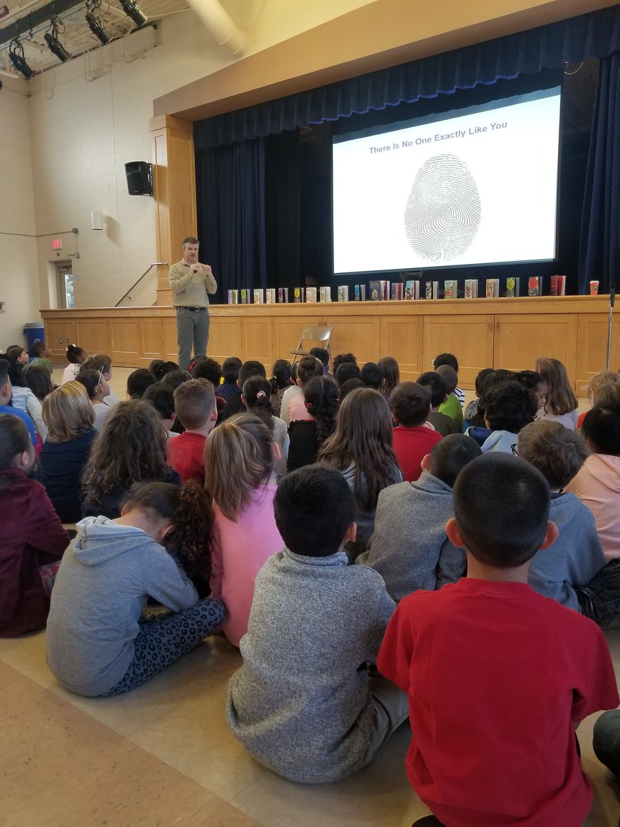 LB_Bears's tweet photo. LB school welcomes author #JamesPreller! Just like our fingerprints, our perspectives are unique. A great message to start the day! https://t.co/xZ6JS0z50m