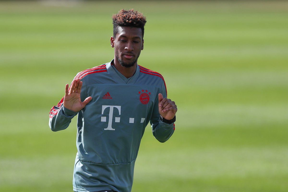 FCBayern's tweet photo. "Kingsley ist im Training an die Maximalgrenze gegangen. Es sieht sehr gut bei ihm aus." #Coman #FCBLFC #MiaSanMia https://t.co/czHlcqdyu8