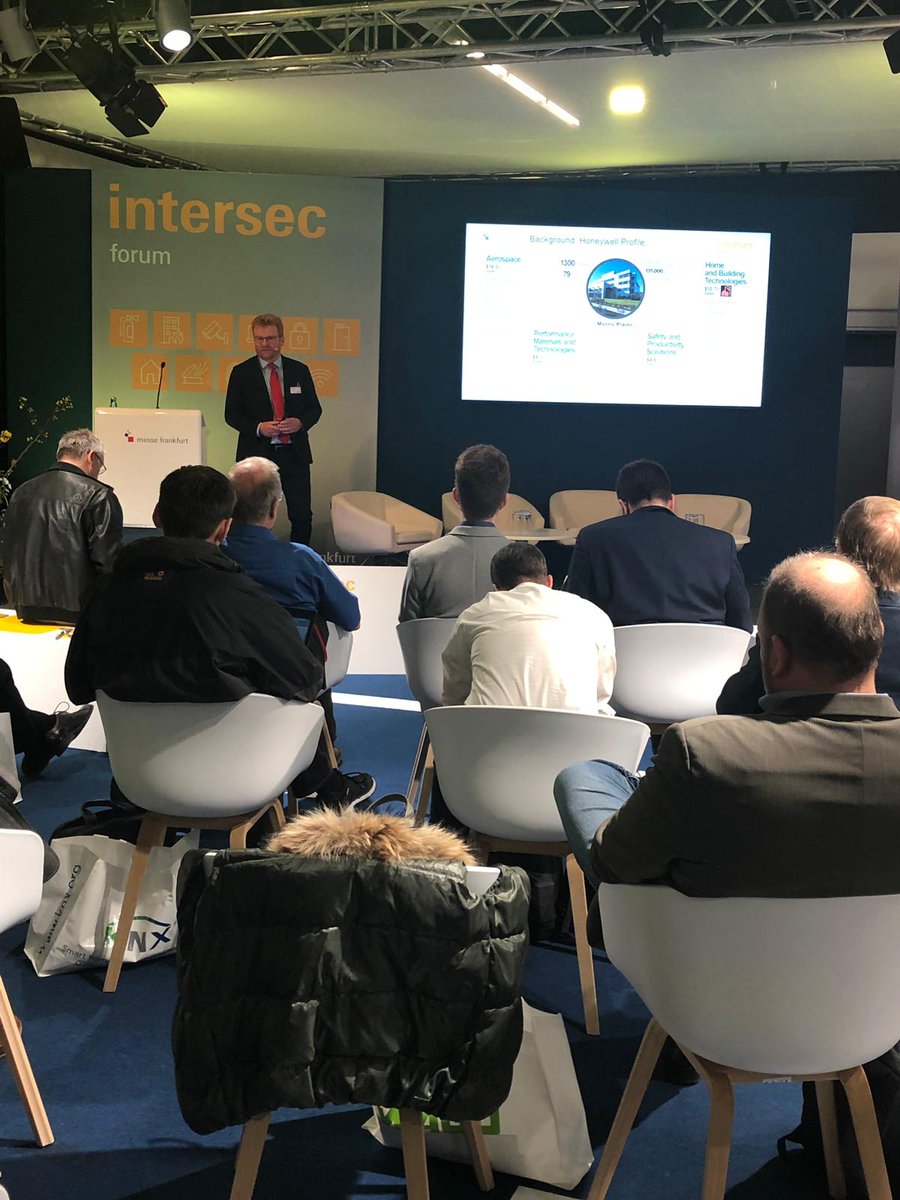 IntBuildingTech's tweet image. Gernot Gadow explaining what @honeywell Building Solutions can do to help protect building technology systems #ISH19