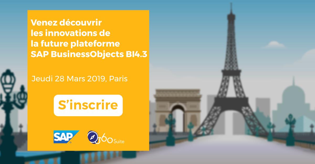 Jeudi 28 Mars à la tour SAP Paris, venez découvrir les futures innovations prévues dans SAP #BusinessObjects BI 4.3 avec <a href="/gbotticchio/">Grégory B.</a>
zurl.co/2T1c