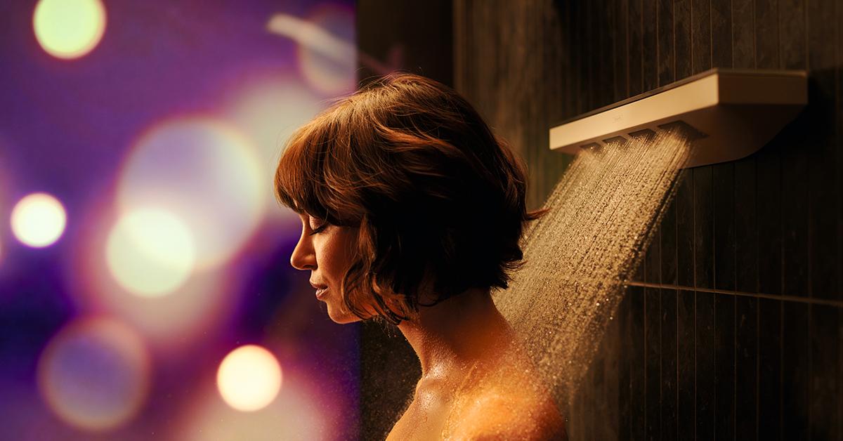 Hansgrohe_PR's tweet photo. A new era of showering with #hansgrohe RainTunes! The RainTunes digital shower system links water, light, sound, and fragrance to create a holistic water experience for all the senses. #ISH2019 #innovation #digital https://t.co/KG2korYM2v https://t.co/MnqiY9sIsc