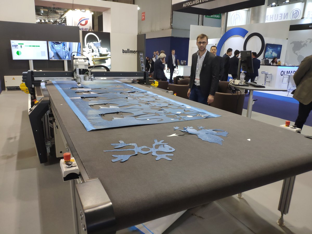 Great time at <a href="/JEC/">jec</a> Paris with <a href="/BullmerCutters/">Bullmer Cutters</a> cutting #composites with #robotics and #automation