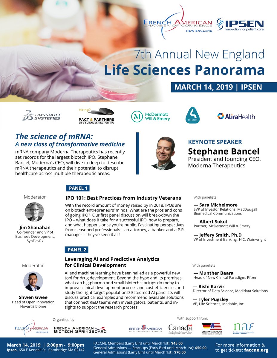 Only a couple days to register for the Life Sciences Panorama this Thursday at IPSEN in Cambridge!

Attend expert panels on how to best prepare IPOs for biotech companies and on how AI and digitization impact clinical development.

Register here: faccne.org/event/annual-n…