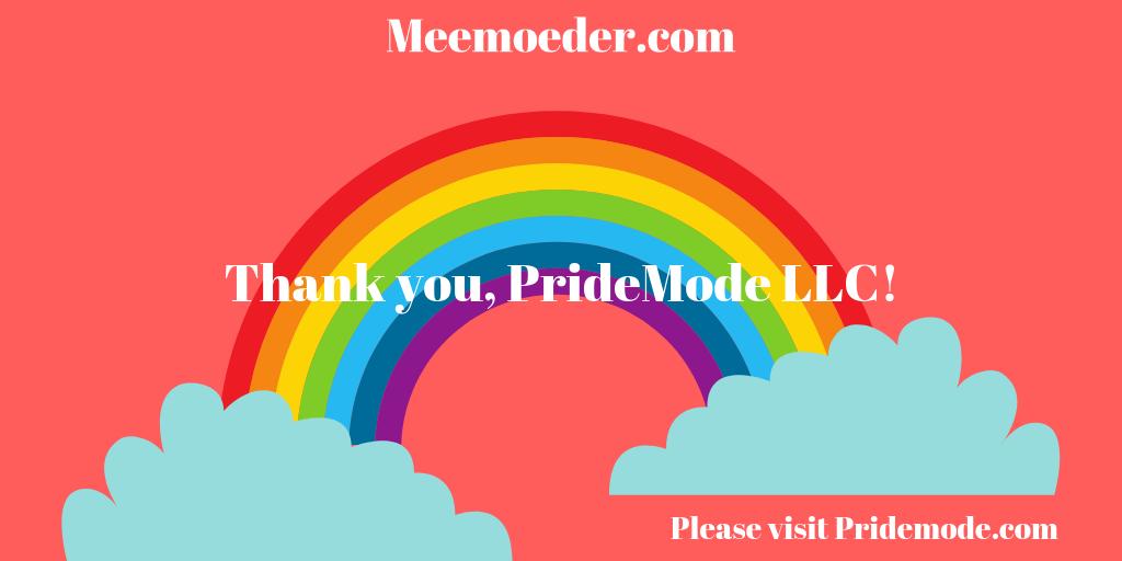 Meemoederdotcom's tweet photo. I'd like to take a moment to thank @PrideMode. Even though they're a relatively new LGBT+ company, they decided to help me with a generous donation. I really appreciate it and am looking forward to our collaboration! Please visit https://t.co/JYfjIWhWpW
#PrideMode #PrideModeFan https://t.co/xHDxr6D3Pz