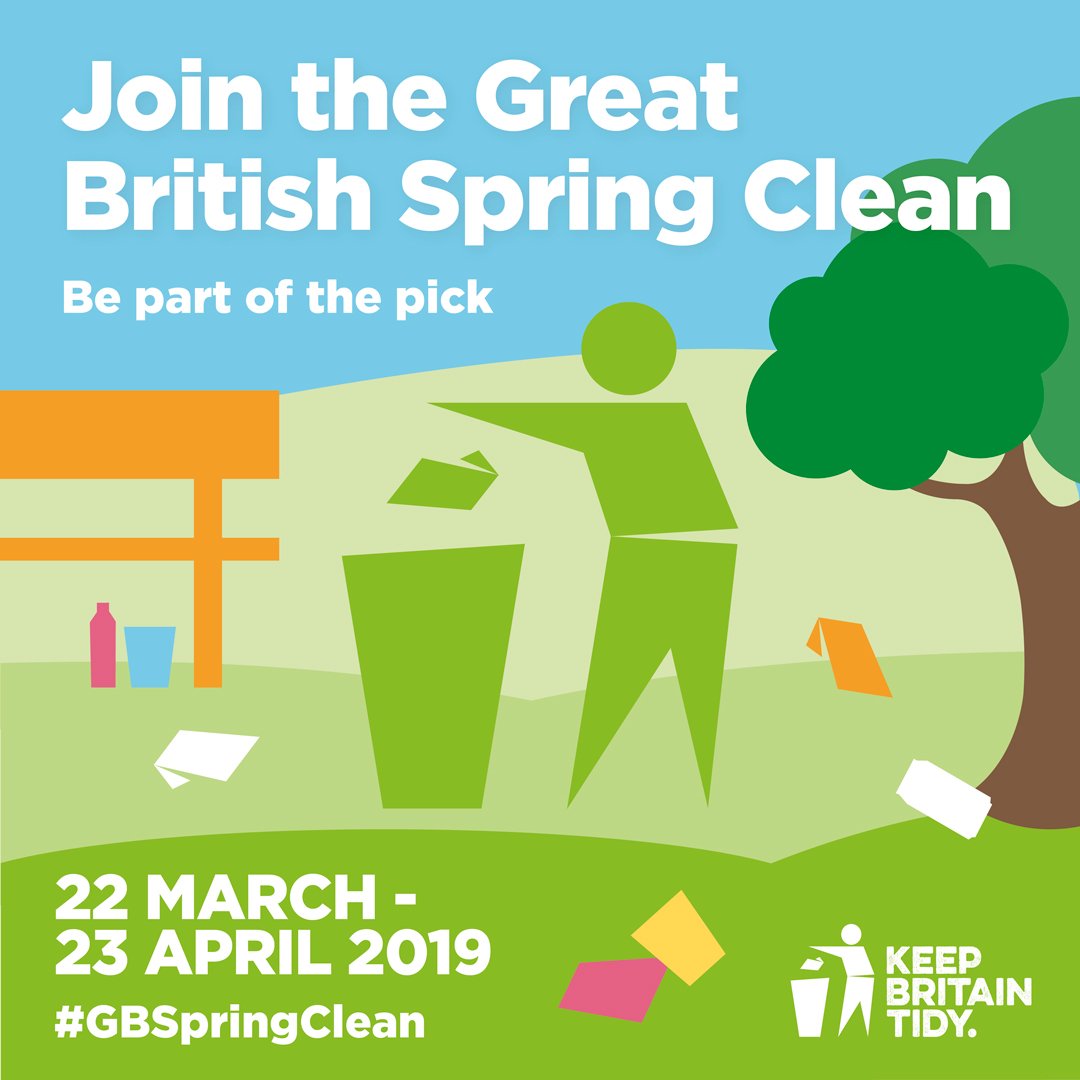 WorkplaceStore's tweet image. Be a #LitterHero by taking part in @KeepBritainTidy #GBSpringClean 22nd March - 23rd April 2019 to collect &amp;amp; safely dispose of single-use plastic from our streets, parks &amp;amp; beaches. bit.ly/2F75JzZ