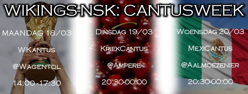 De kogel is door de kerk! Volgende week organiseren wij onze allereerste cantusweek! Kom mee proeven van een week vol amusement!

‼️ COMBIDEAL 3 Cantussen @ €20L/€25NL ‼️