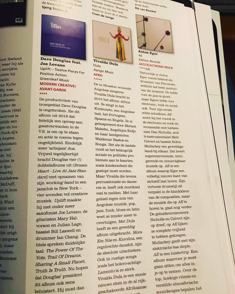 😍🤩 5 Stars review on album DULA in the Dutch Music Magazine “Jazzism”. 🎵Quote: “Vivalda has a lot to say musically with her own mix of angolan music. Mora Em Nós and Karolina are outright dance hits. Vivalda is a beautiful new voice in the already varied African music.