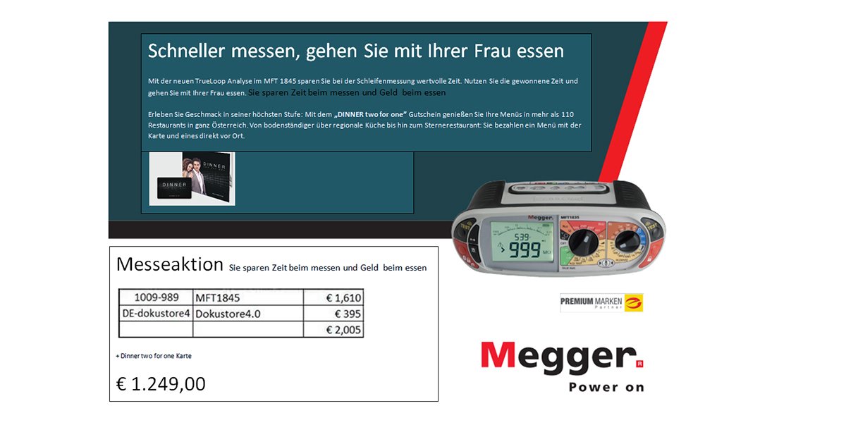 Nächsten Mittwoch beginnt die Eltefa 2019 in Stuttgart. Wir freuen uns auf Ihren Besuch in Halle 10 am Stand B59! #eltefa 

Messeaktion: "Dinner two for one" Gutschein