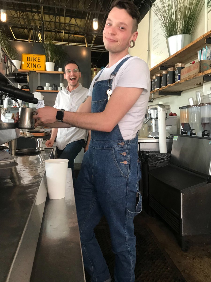 Possibly the coolest and most stylish baristas in town. ❤️  #fillingstationcoffee #igkc #fsjohnsondrive #bestdressed #coffee