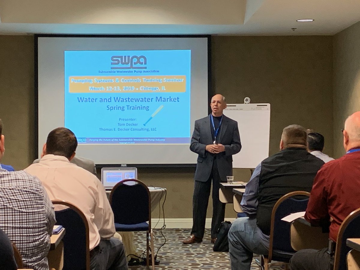 Tom Decker is kicking off the submersible wastewater pump association (SWPA) training in Chicago. 70-plus attendees - it’s gonna be great ⁦<a href="/PumpsSystemsMag/">Pumps & Systems Magazine</a>⁩