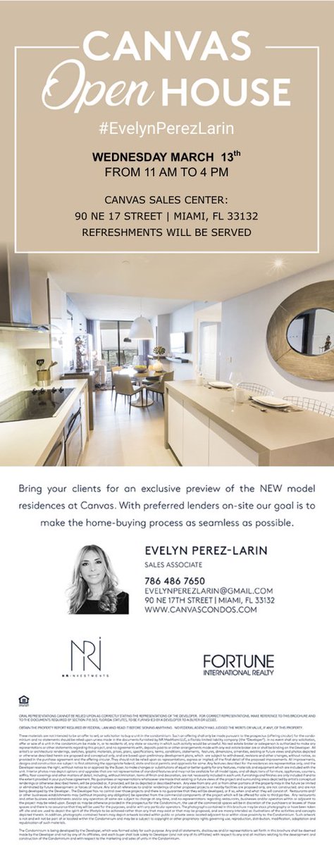 EvelynPLarin's tweet photo. #brokersopen #canvasresidences #miami #artsandentertainmentdistrict #whyrent  #realtor #evelynperezlarin #urbanliving #metromover #Brightline #meteorail #uber #lyft #citybikes #midtown #wynwood #brickell #downtownmiami #miamiheat  #adriennearshtcentee #brickellcitycentre https://t.co/BX8kwoGHPC