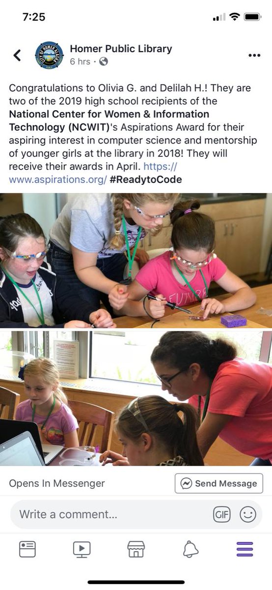bfeld's tweet image. My worlds collide. Homer, AK and NCWIT - Aspirations in Computing #readytocode