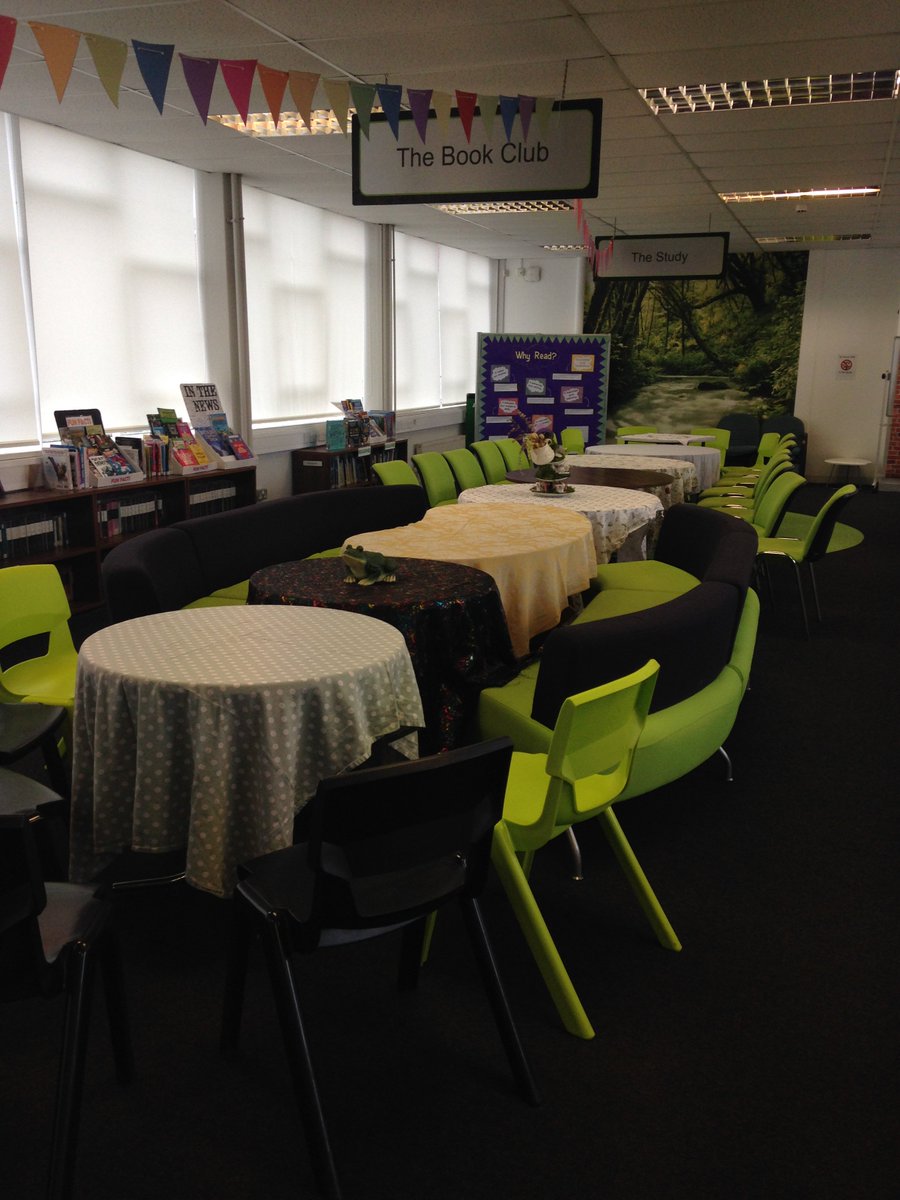 FairfaxSchool's tweet photo. #WBD was a great success with over 40 students sitting down (and regularly moving places!) for a Mad Hatter’s Tea Party while taking part in silly forfeits and challenges. Thanks to the amazing student librarians for their help in organising the event.  
#fairfaxlibrary https://t.co/8FtnQVRYlG