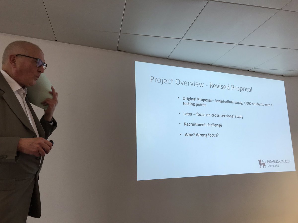 jamie_m2609's tweet image. The Professor @stuart3brand at work discussing concluding thoughts on the Learning Gain project at Birmingham City University #learninggain
