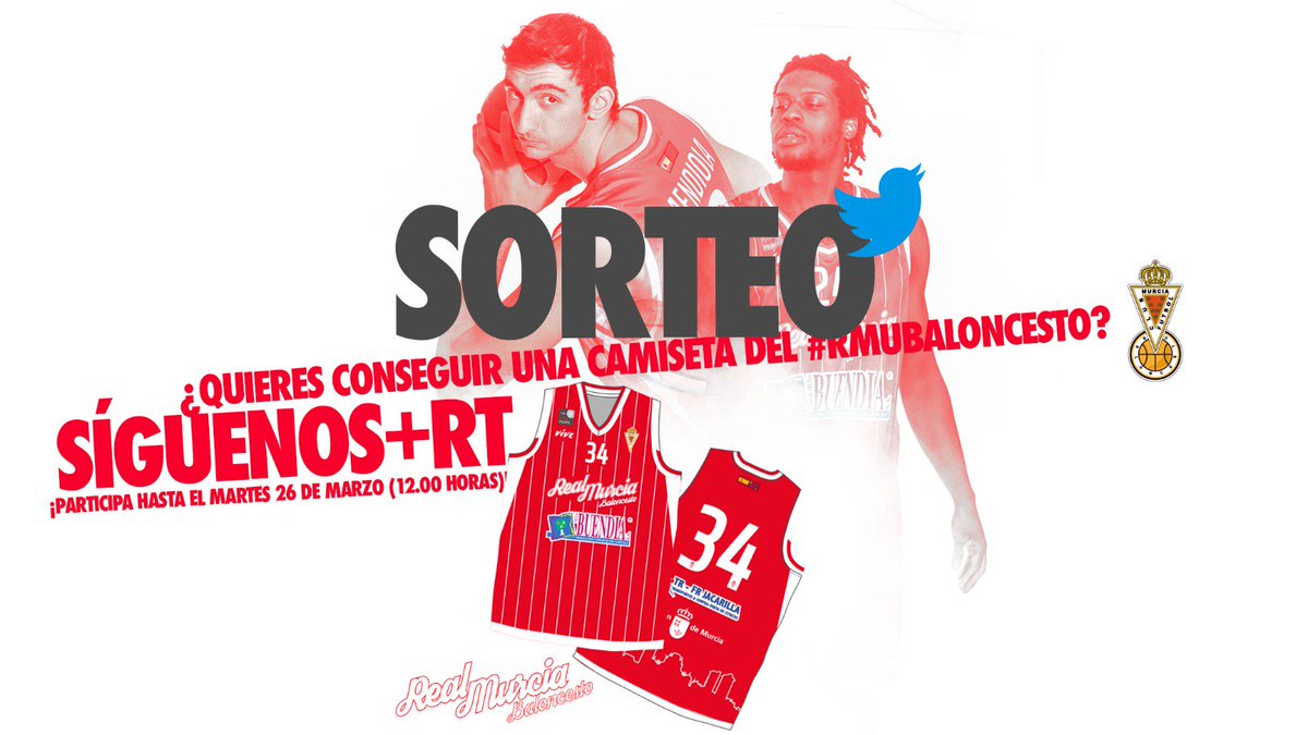 RMUBaloncesto's tweet photo. ⏱¡Tiempo de #SORTEO @TerraTraining_!

¿Quieres conseguir una CAMISETA del #RMUBaloncesto? 🎁👕

👉1) Síguenos y haz RT a este tuit 

👉2) Tuitea en hilo un mensaje de apoyo al primer equipo con hashtag #ObjetivoLEBOro 

¡Finaliza el Martes 26 de Marzo, a las 12.00 horas! ⏱ https://t.co/WcJHtoK8t7