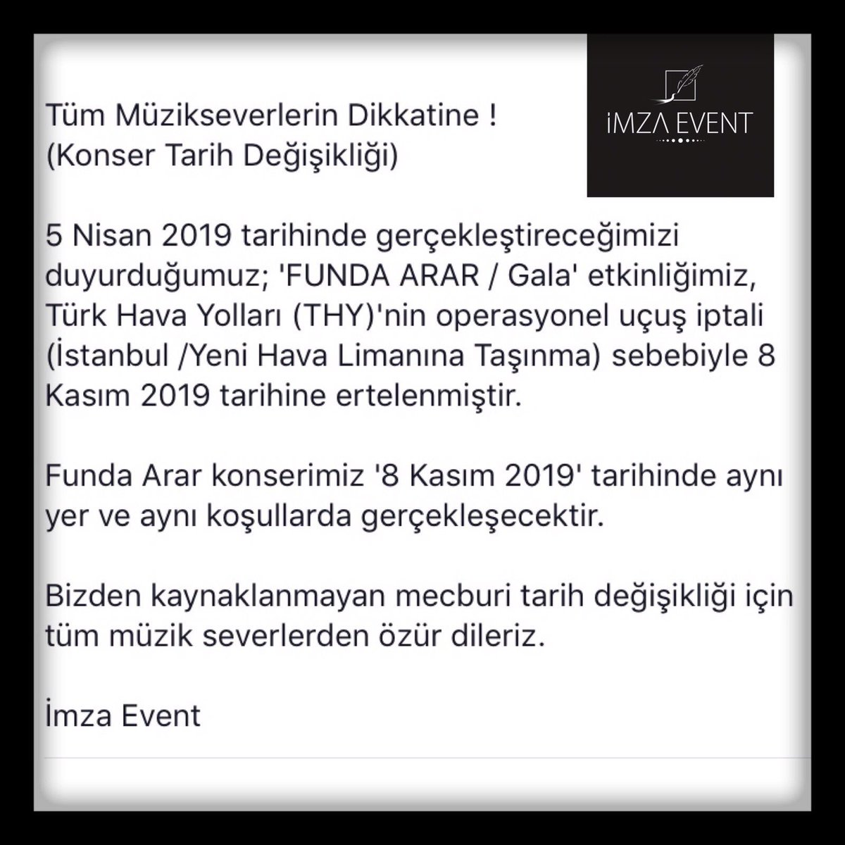 imzaevent's tweet photo. Duyuru: 

@fundaarar @cantalanioglu @isaefe81 @imzaevent @kreatiforg @mesutozturkk #FundaArar https://t.co/d7cm7Kwnbk