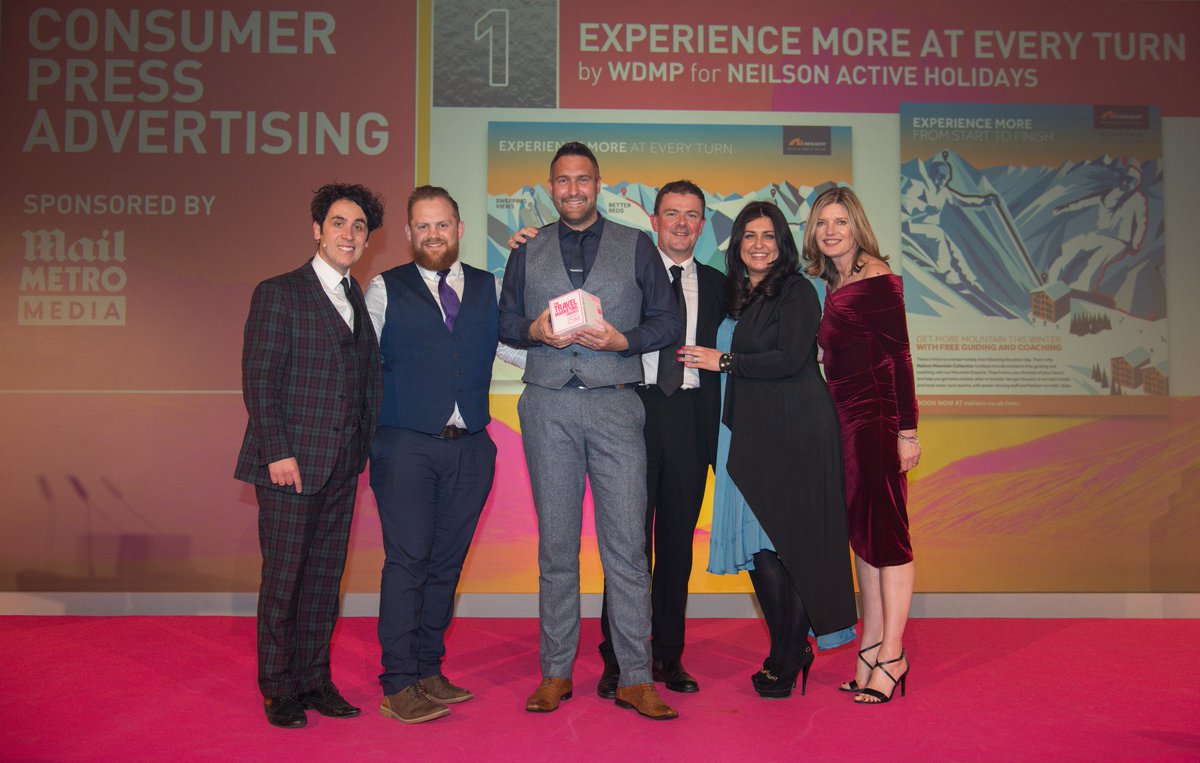WDMPagency's tweet photo. Two big wins for our Neilson Ski campaign at the 2019 Travel Marketing Awards #ttma19 #travelmarketingawards #winning #redcarpet #relaxashardasyoulike https://t.co/faghbUGgL2