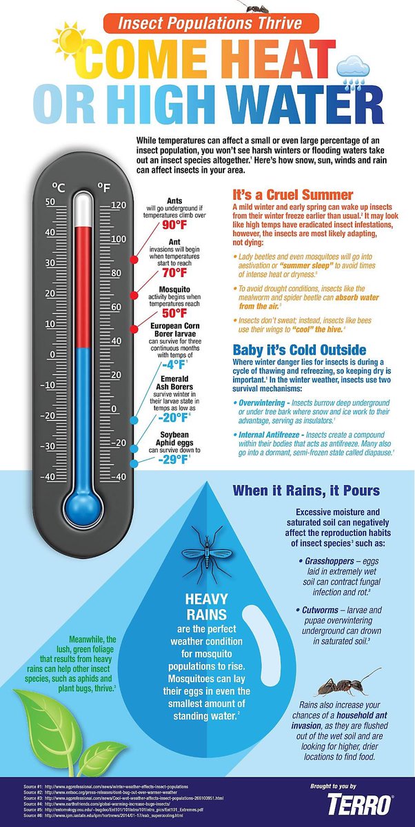 SleepTightPC's tweet photo. Some common misconceptions are that pests only appear during warm weather. Here's a graph that gives some examples of what actions pests take during extreme weather conditions.

#SleepTightPestControl #SleepTightDontLetTheBedBugsBite #PestControl #Pests #Bugs #Prevention https://t.co/bb93oJqo90