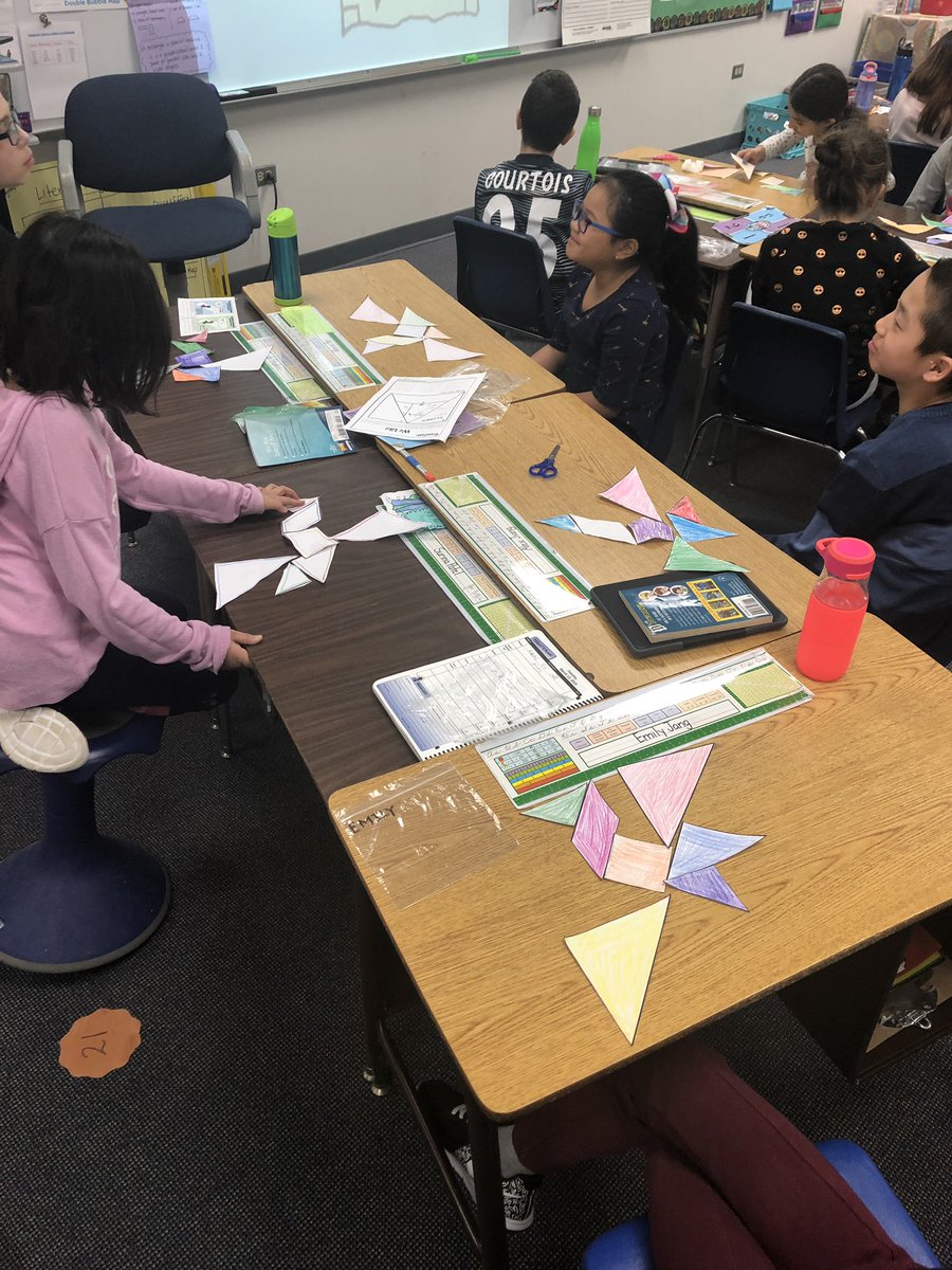 MrsModerhack's tweet photo. These mathematicians had so much fun building shapes with tangrams!  #inspire96 https://t.co/HcBb6zG4gE