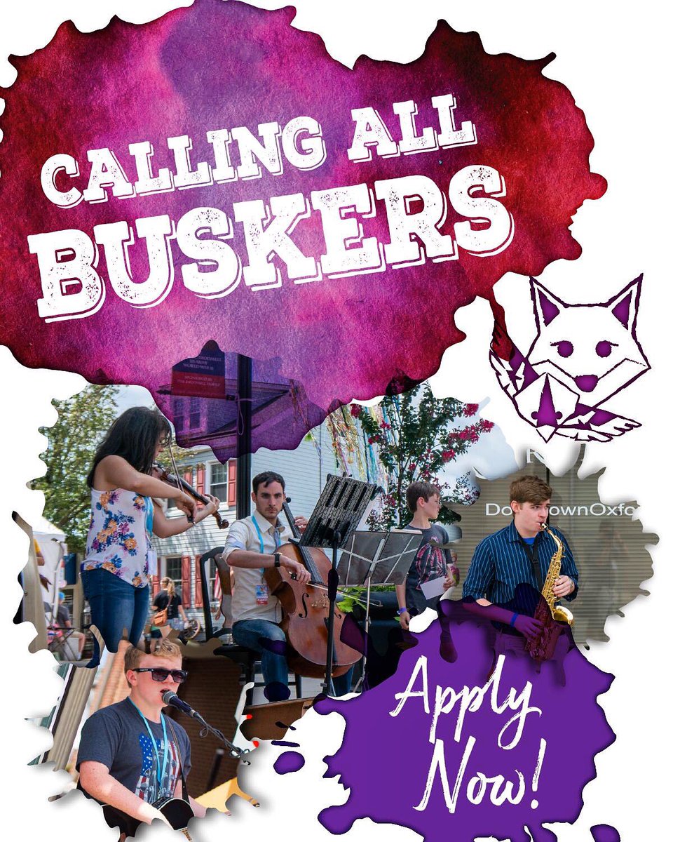 ConnectiveFest's tweet photo. We are on the hunt for Street Buskers! Be a part of Oxfords biggest festival! Head to our website to apply today. #connectivefestival #artandmusicfestival #livemusic #streetbuskers #buskers #oxfordpa #brandywinevalley https://t.co/D914QHAv0M