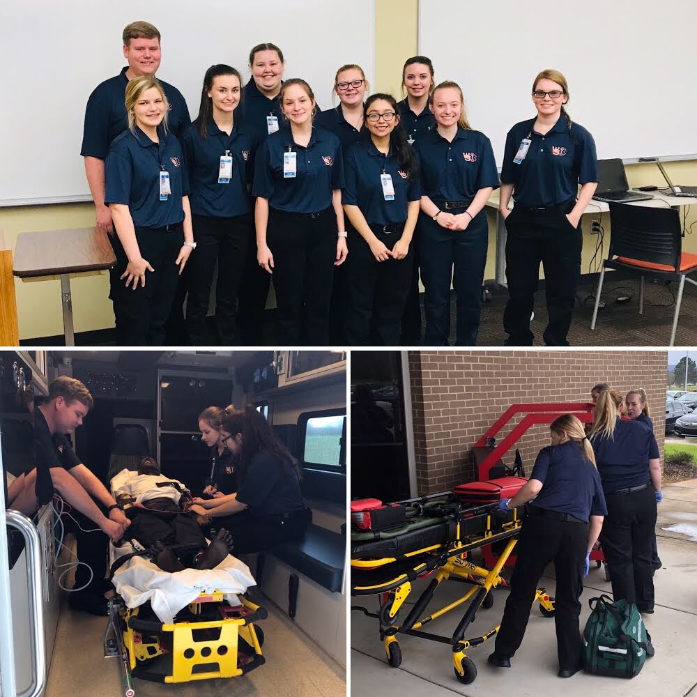 CataAcademy's tweet photo. CATA Health Science students participating in simulation for their Basic EMT Dual Enrollment program @wallacestate yesterday. These students will graduate with both Nurse Aide and EMT certifications. @alabamahosa 
@AlabamaDeptofEd 
@CynthiaSMcCarty 
@CCBOEAL https://t.co/A1IAPp6bGu