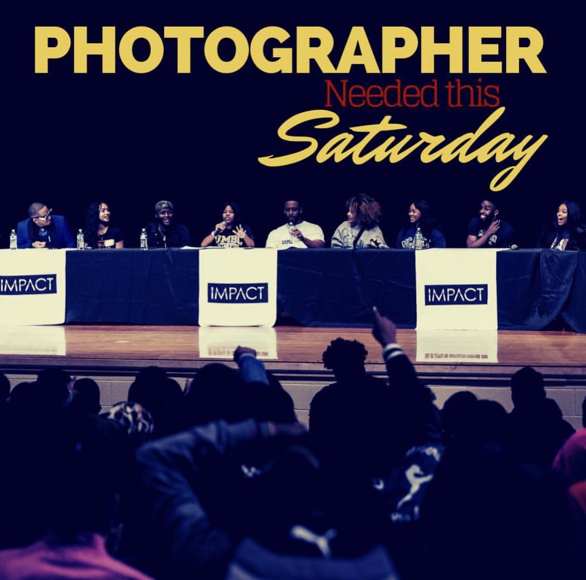 IMPACTdmv is in need of a photographer this Saturday! 

Know of any talent in the DMV area? Please DM us.
