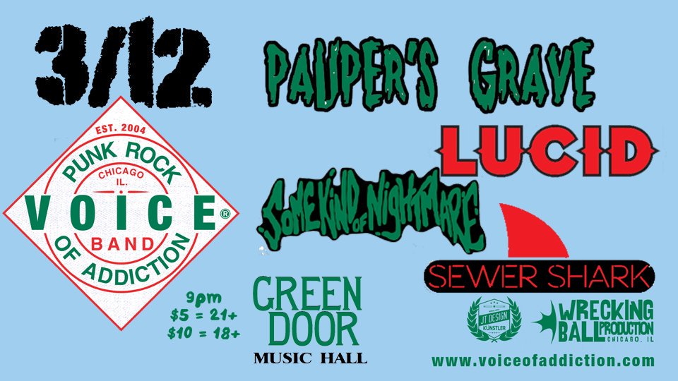 VOArockers's tweet photo. #tonight FT WALTON BEACH FL #PaupersGrave @VOArockers (chicago punk est 2004) #Lucid #someKindofNightmare #SewerShark https://t.co/ZduiPByycS at @liveatgreendoor #VOA #punk #punkrock #punktours #livemusic #punkband #DIY #southerntour2019 #WBPpunkshows #SmotheredTour #AmericaSauce https://t.co/TNTOgd7ogW