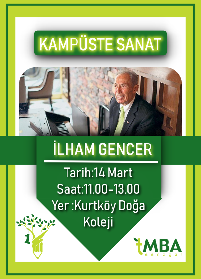 "Kampüste Sanat"etkinlikleri kapsamında değerli hocamız piyanist İlham Gencer'i 14 Mart'ta okulumuzda ağırlayacağız. <a href="/kezbanserape/">Serap Ersoy</a> <a href="/aligundgdu34/">Ali GÜNDOĞDU</a> <a href="/BetulErok/">Betül EROK</a> @JalanGK