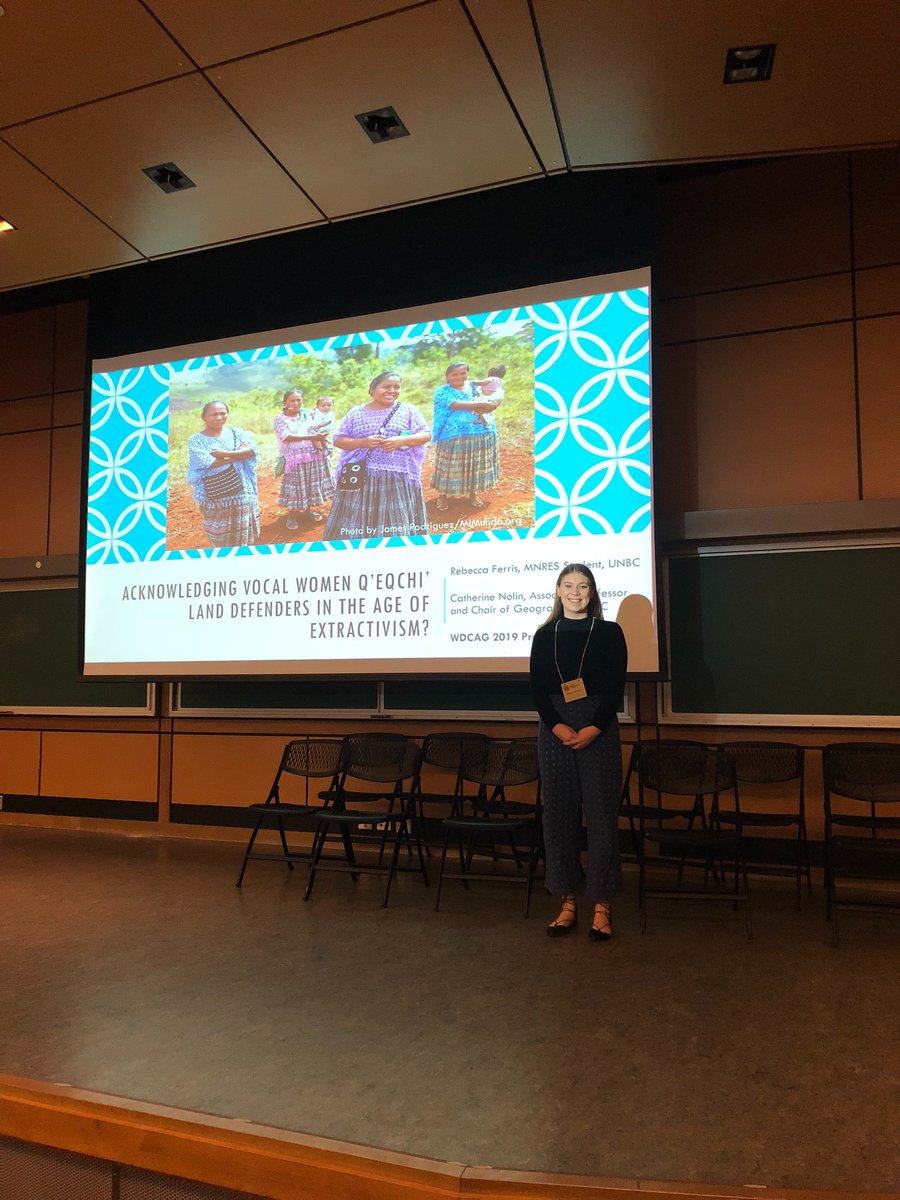 beferris's tweet photo. Very grateful to have had the opportunity to travel with my geography peers and mentors to represent @UNBCGeography at this year's #WDCAG2019 where I had the privilege of presenting some of my preliminary findings for my Master's Research Project! https://t.co/rBcyOStojU