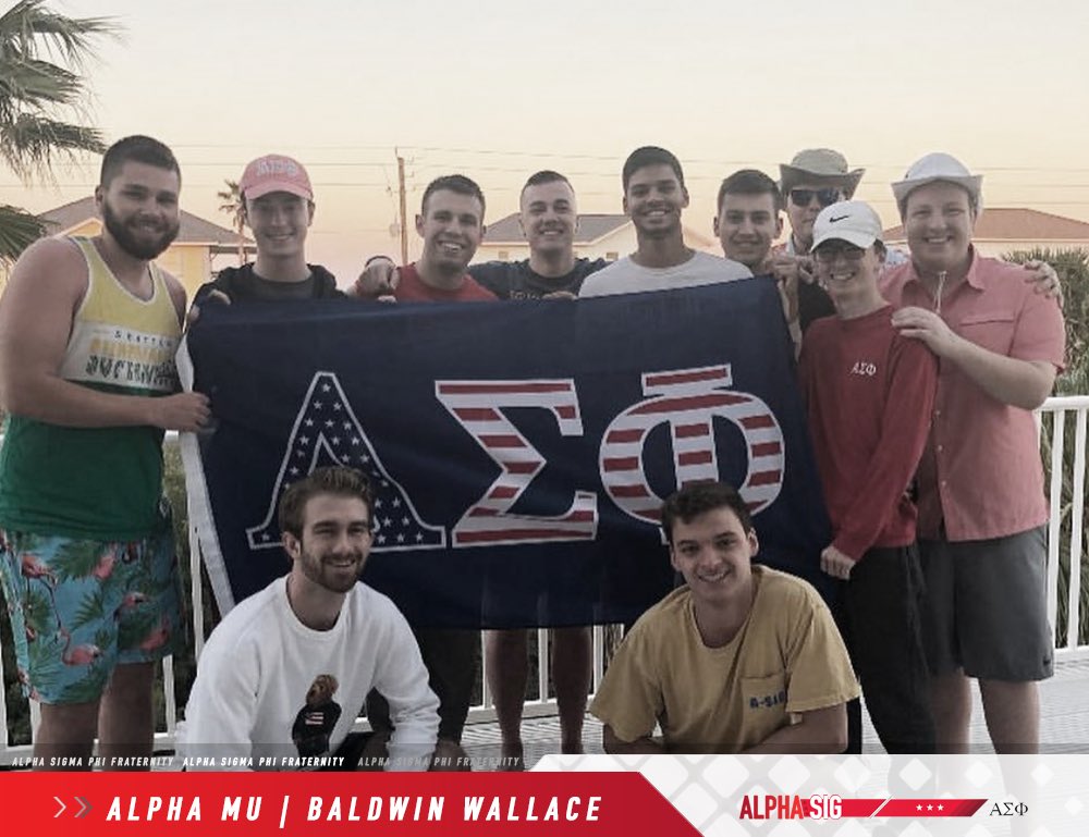 Alpha Mu (Baldwin Wallace) says hello from their spring break in Palm Coast, Florida! #AlphaSig