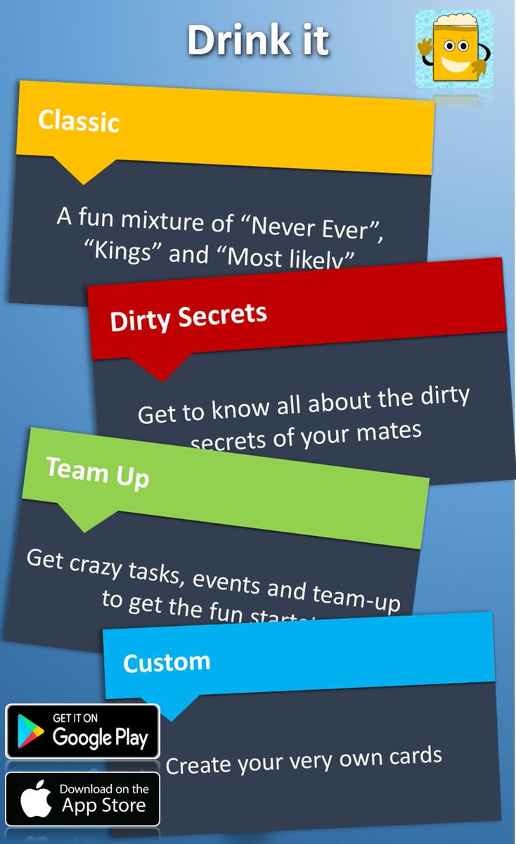ItDrinking's tweet photo. Drink it - Drinking Game 

AppStore: https://t.co/jdL1Fq3GPp

PlayStore: https://t.co/BVdmLAUUBw

Website: https://t.co/mftwFvjgB3
#German #English #PartyGames #DrinkingGames https://t.co/sP5aeuPVcU