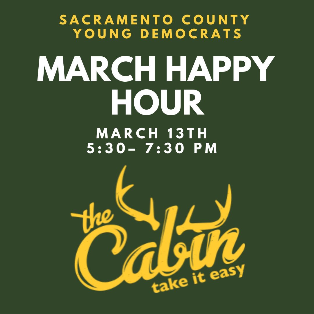 Come meet the newly-elected 2019 E-Board and chat it up with fellow SCYD members at our March Happy Hour tomorrow, March 13 from 5:30-730pm!

We'll be hanging out at the cozy new spot downtown, <a href="/thecabinsac/">The Cabin</a> (located at 1207 21st St). 

Learn more at facebook.com/events/2597246…