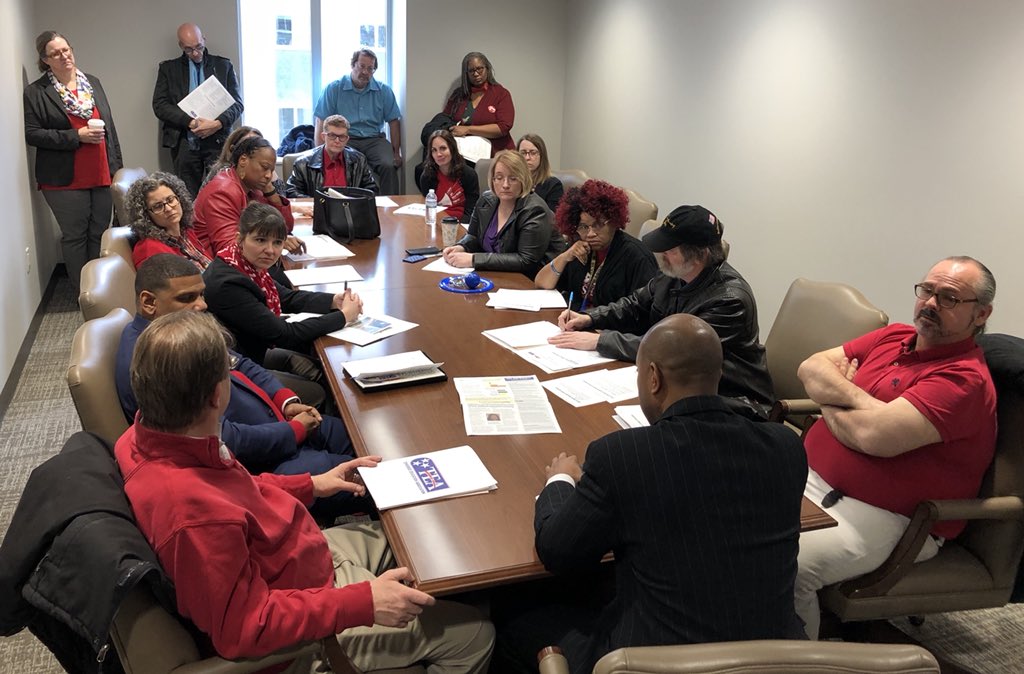 TEA_teachers's tweet photo. Nashville educators @MNEA_ met with Rep. Harold Love Jr. @HaroldLoveJr to thank him for his support and leadership on behalf of TN students, teachers and families. #TN2020Vision #NOvouchers #RedForEd #TEACivication https://t.co/WwunWTk3kJ