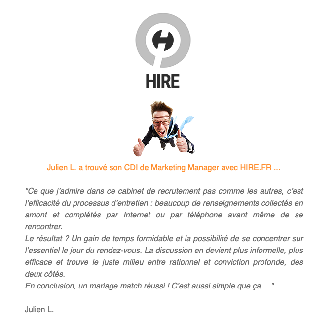 La nouvelle campagne hire.fr
#Testimony #Recrutements