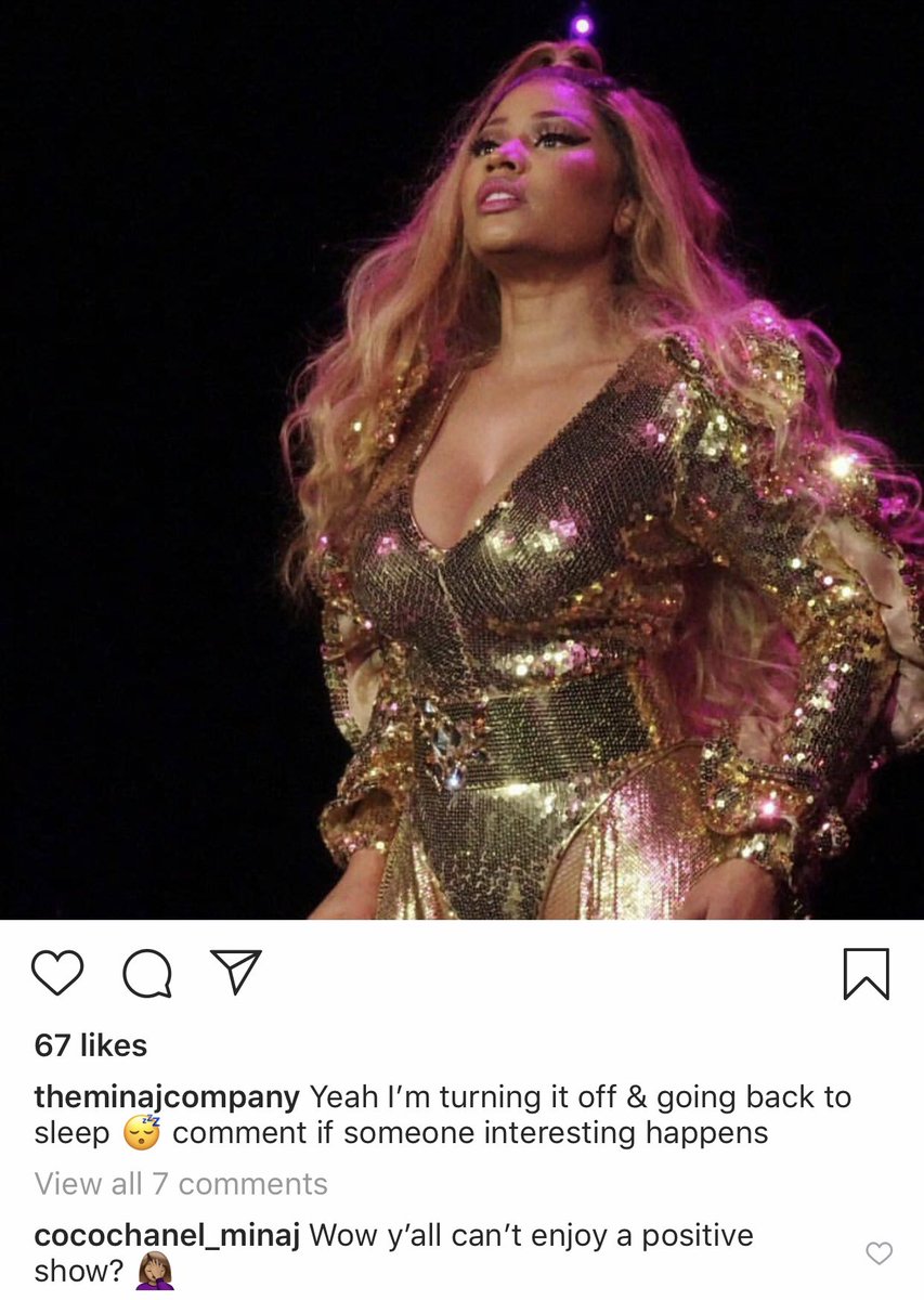 Chanel_onika's tweet photo. I fucking hate this fandom 🤦🏽‍♀️ why they always want Nicki to be in some drama? Instead of enjoying a positive show 🙄 they bitching😒😒 https://t.co/d6TA1BAvqV