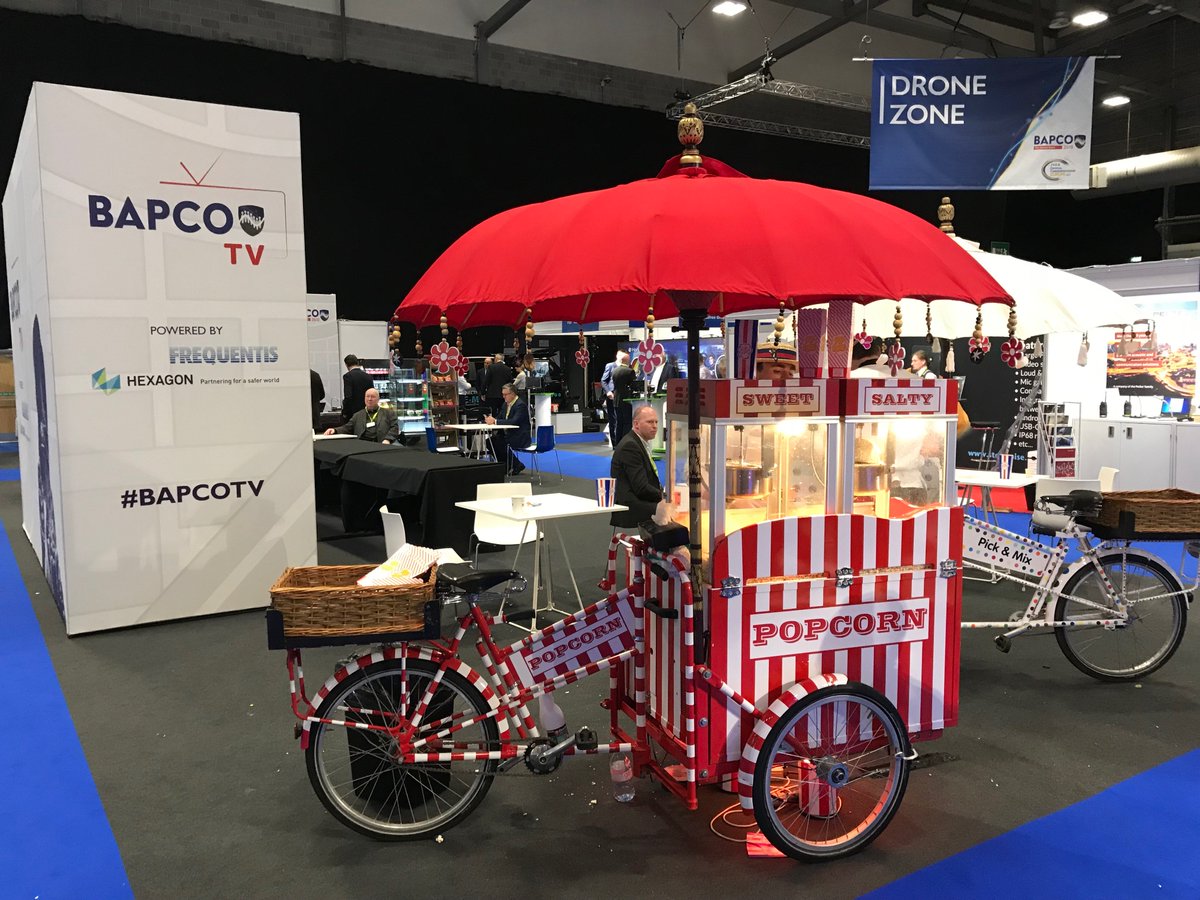 WestonsUK's tweet photo. Having a fantastic day here at #BAPCO2019. Great to meet up with friends and colleagues, catch up on industry news and see some of the exciting new technology on display. And with popcorn!! 😋 @BAPCOEvent #publicsafety #emergenyservices https://t.co/Agvpbmz88I