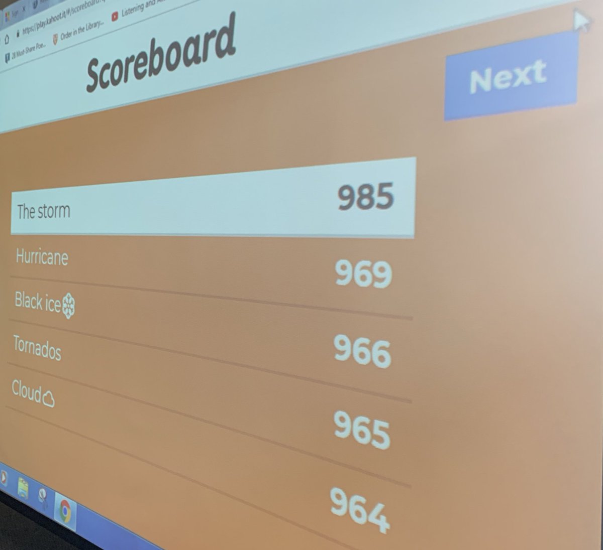 5th graders did a <a href="/GetKahoot/">Follow @Kahoot</a> about inference but team names had to be weather words. <a href="/MINNICKNATION/">Minnick</a>
