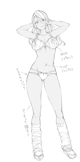 ストレイライト、和泉愛依のラフ。この後、制服着せるけどこーいう下着着けててってやつ #シャニマス 