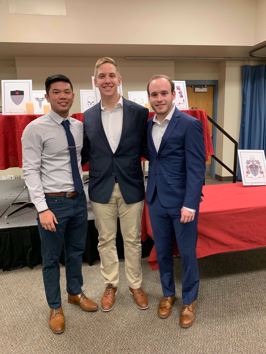 BU_DeltaUpsilon's tweet photo. Congratulations  to our brothers Kyle Bulseco, Nate Rosendale, and Zach Macavoy on their induction to Alpha Epsilon Delta, a health preprofessional honors society at Bradley University #DUMF https://t.co/g0IOgHVixi
