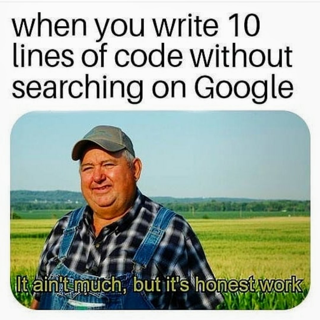 hashcode_pk's tweet image. Honest work...
_
_
_
_
#programming #coding #programmer #programminglife #coder #javascript #java #php #programmers #programmings #programmingisfun #developer #codinglife #programminghumor #html #webdeveloper #programmerslife #css #python #code #codingisfun #programmingjokes #pro