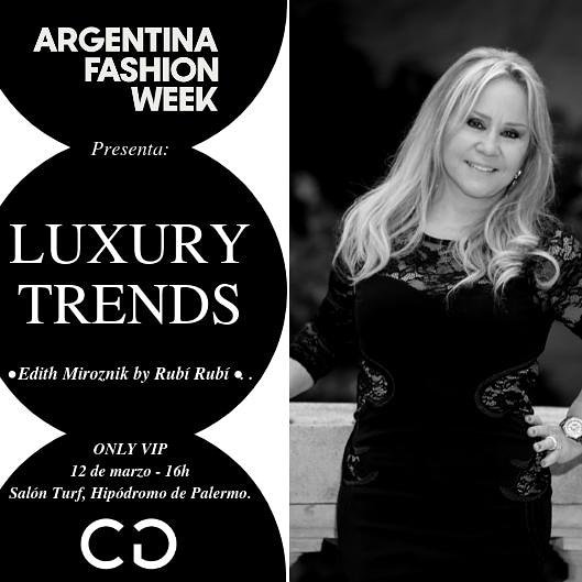 Hoy! Nuestra diseñadora Edith Miroznik invitada especial en #LuxuryTrends by <a href="/lucia_ugarte/">Lucía Ugarte del Campo</a> en el marco de <a href="/arfashionweek/">VidalRivas</a>