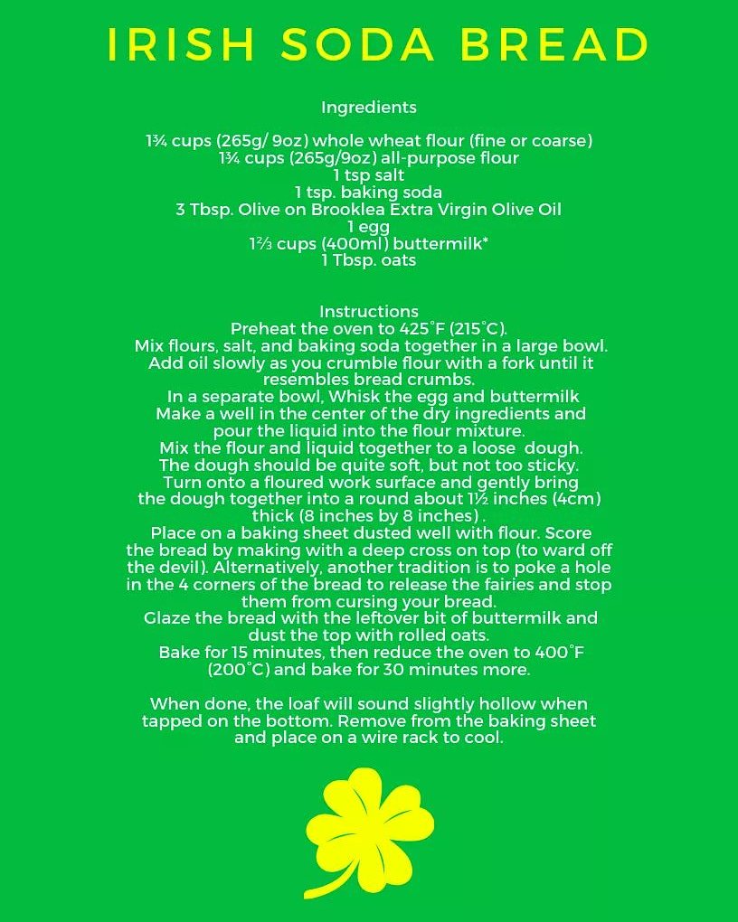 OliveOnBrooklea's tweet photo. What is St. Patrick's Day without Irish Soda Bread?! We will even have a discount on our Extra Virgin Olive Oil the day before and day of St. Patrick's Day, so stay tuned! https://t.co/H3UQcVEH8n